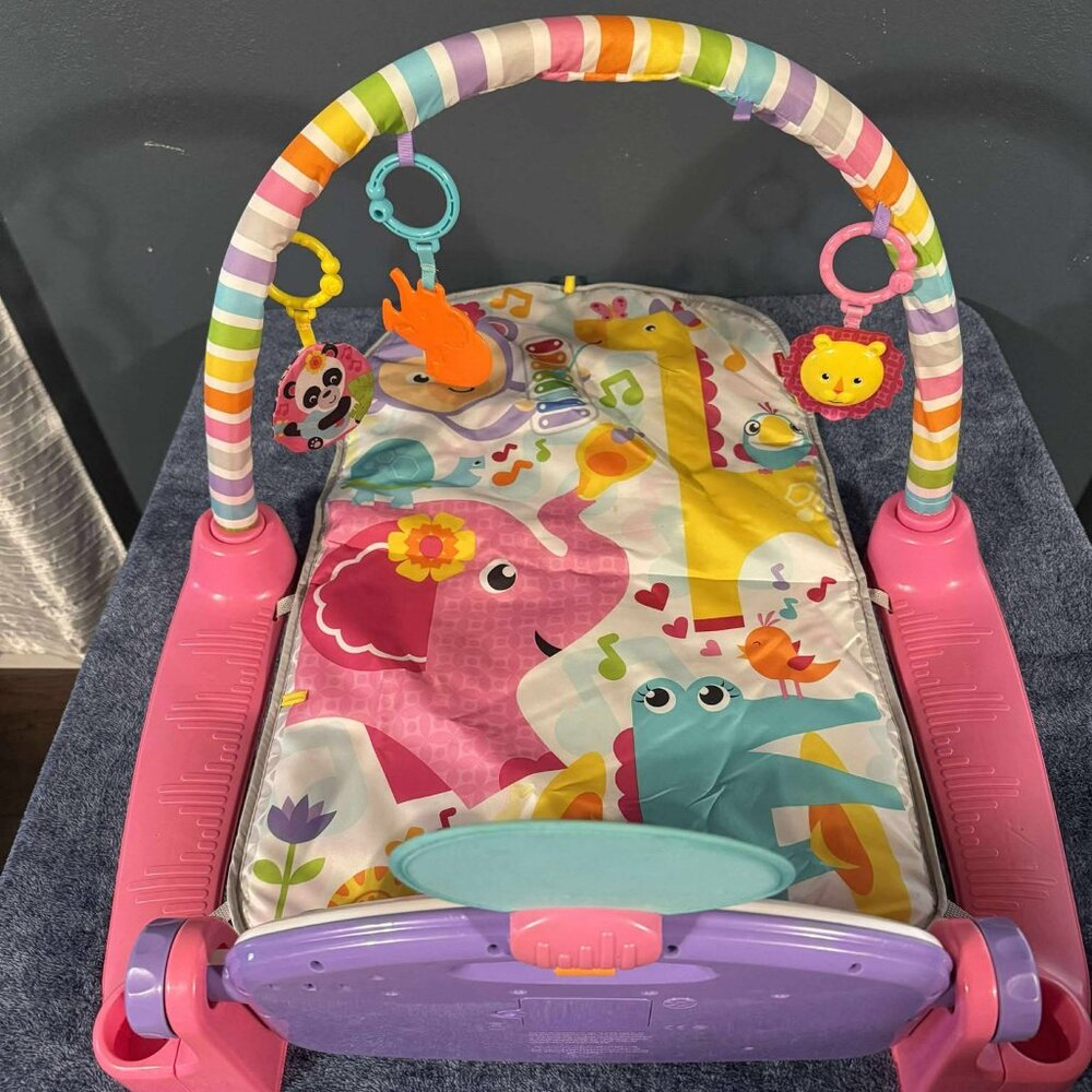 Pink Baby Play Gym with Piano & Hanging Toys – Musical Activity Mat